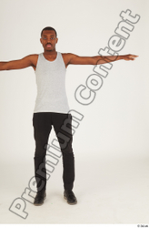 Whole Body Man T poses Black Casual Slim Standing Street photo references